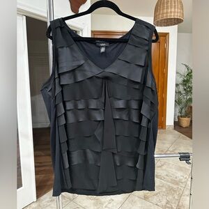 ALFANI Women's Black Ruffle Tank Top Shirt Size 3X
